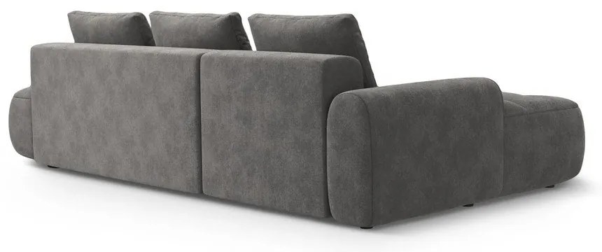 Сив кадифен сгъваем/с място за съхранение ъглов диван (ляв ъгъл) Linz – Cosmopolitan Design