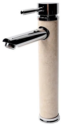 Стоящ смесител за умивалник ICL 1458264S PIETRA SABBIA, Inter Ceramic, месинг, хром + пясък, 31x15см