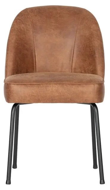 Кожени трапезни столове в комплект 2 бр. в цвят кафяв коняк Vogue – WOOOD