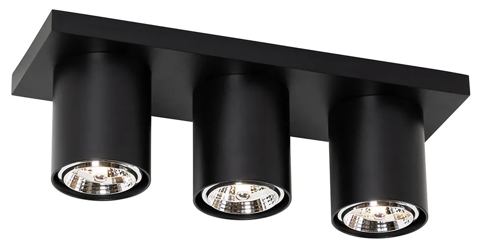 Модерен таванен прожектор черен 3-светлина - Tubo