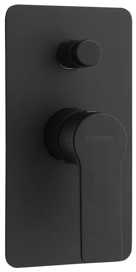 Матово-черна вградена душ батерия (2 изхода) Pax – Sapho