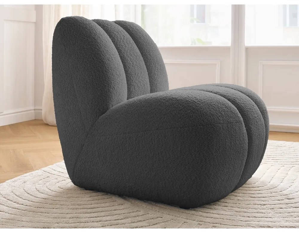 Тъмносиво кресло от прежда с примки от букле Janissaire – Bobochic Paris