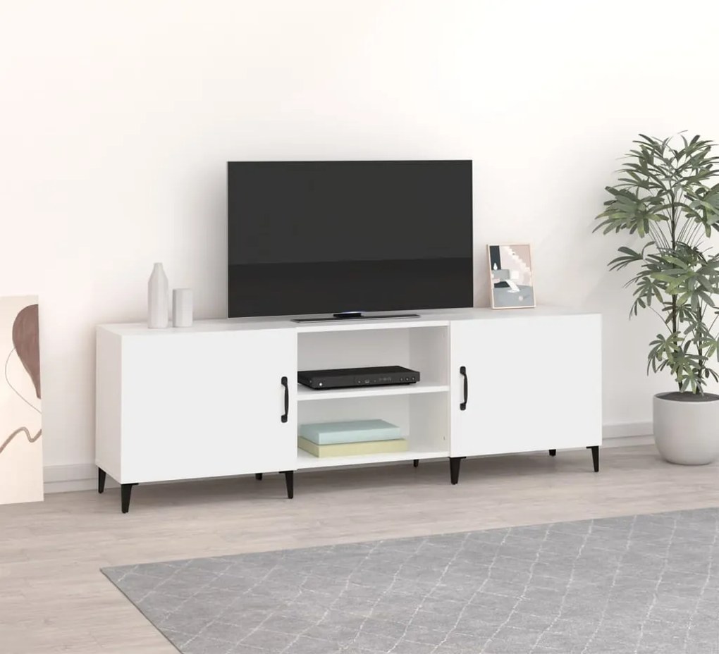 812627 vidaXL ТВ шкаф, бял, 150x30x50 см, инженерно дърво