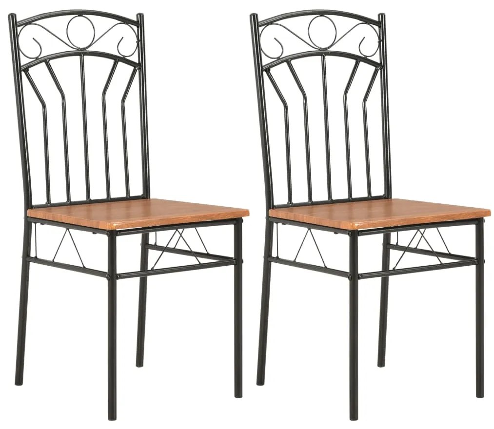 281399 vidaXL Трапезни столове, 2 бр, кафяви, МДФ