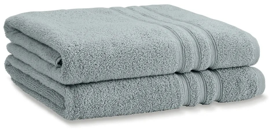 Сиво-зелени памучни хавлиени кърпи в комплект от 2 бр. от тери 90x140 cm Zero Twist – Catherine Lansfield