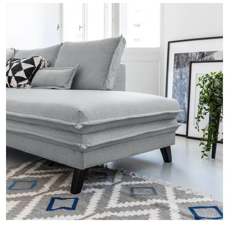 Светлосив U-образен разтегателен диван, десен ъгъл Charming Charlie - Miuform