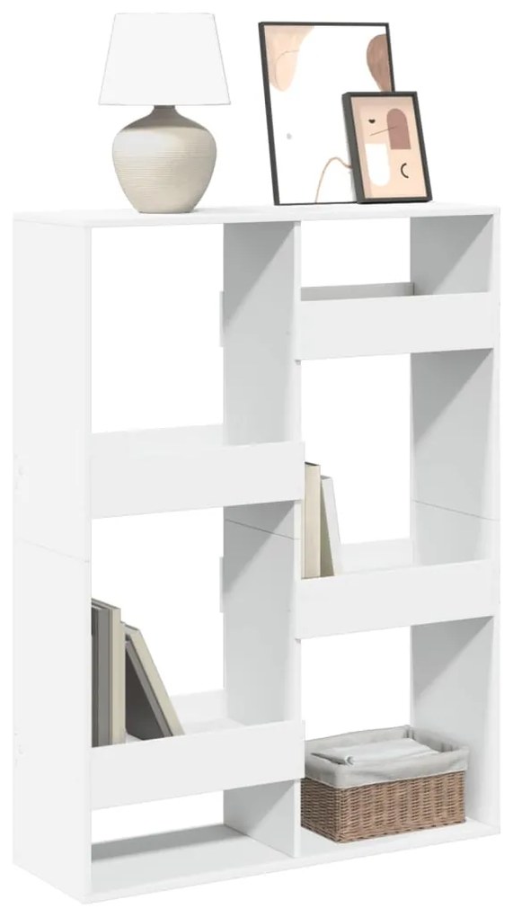 3309384 vidaXL Библиотека бяла 100x33x135 см инженерно дърво