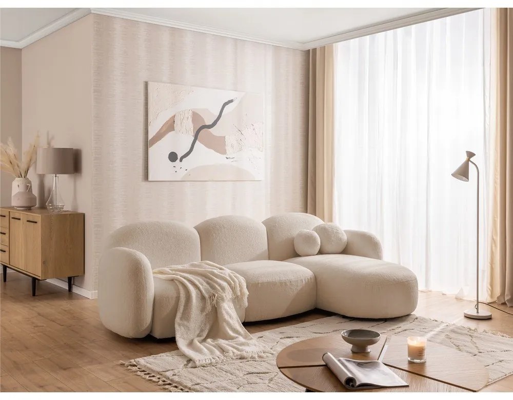 Светлокафяв ъглов диван от букле (десен ъгъл) Orbit – Ropez