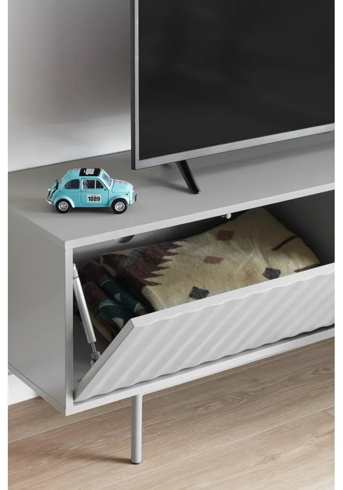 Сива/естествена маса за телевизор от декор от дъб 140x52 cm Sierra – Teulat