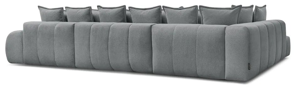 Тъмносив шенилов сгъваем/с място за съхранение ъглов диван (ляв ъгъл/U форма) Everest – Bobochic Paris