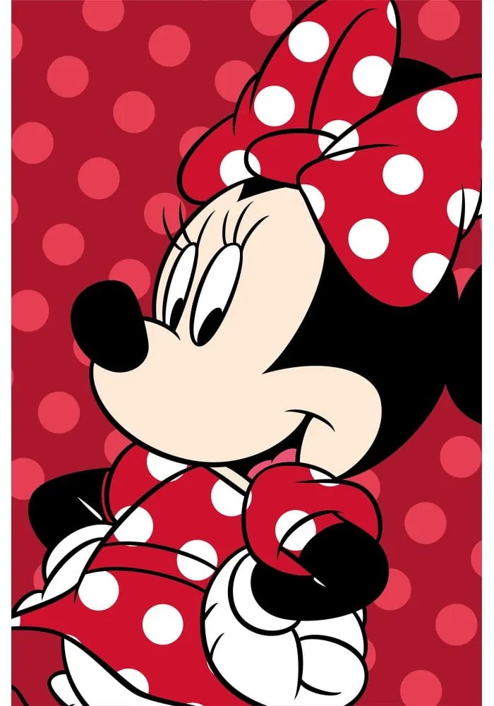 Червено детско одеяло от микроплюш 100x150 cm Minnie - Jerry Fabrics