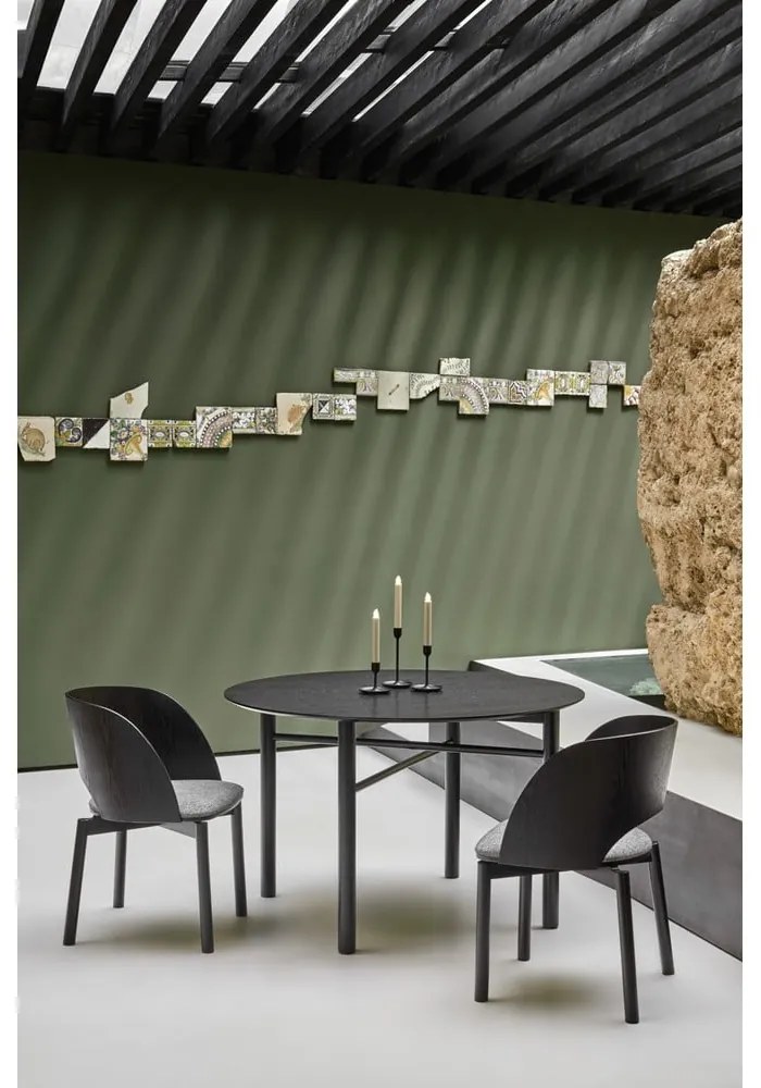 Черна кръгла маса за хранене , ø 120 cm Junco - Teulat