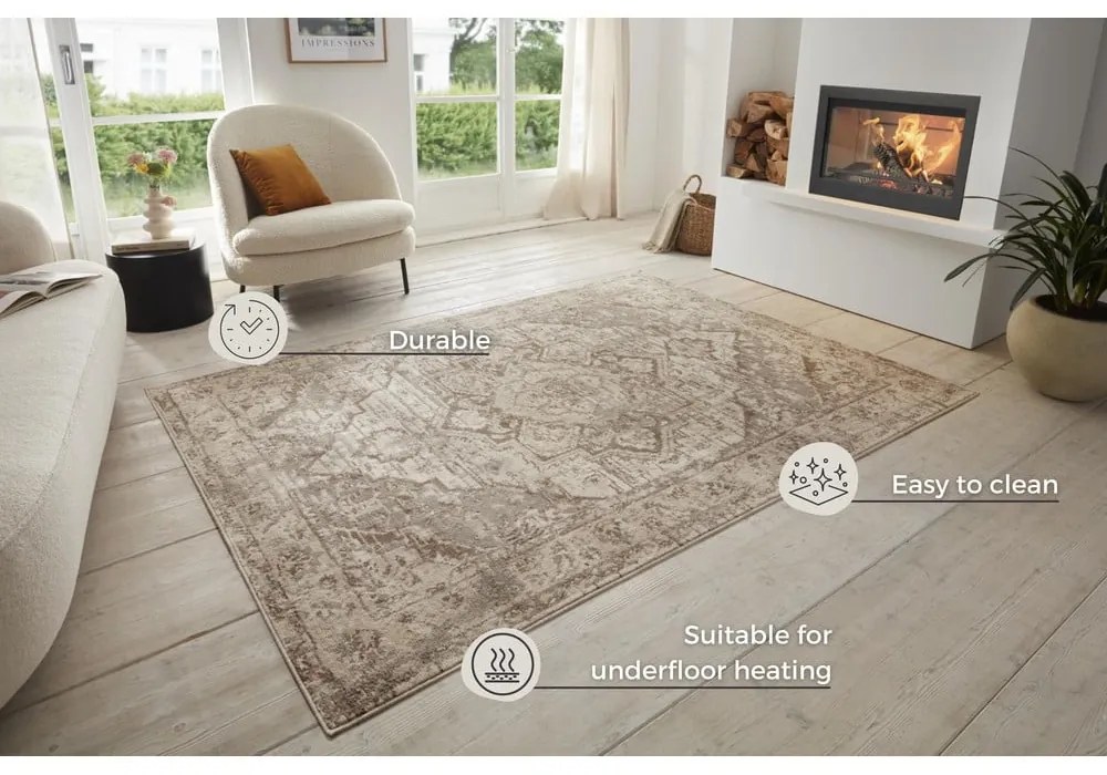 Бежово-кремав килим 200x280 cm Terrain Designer Sand – Hanse Home