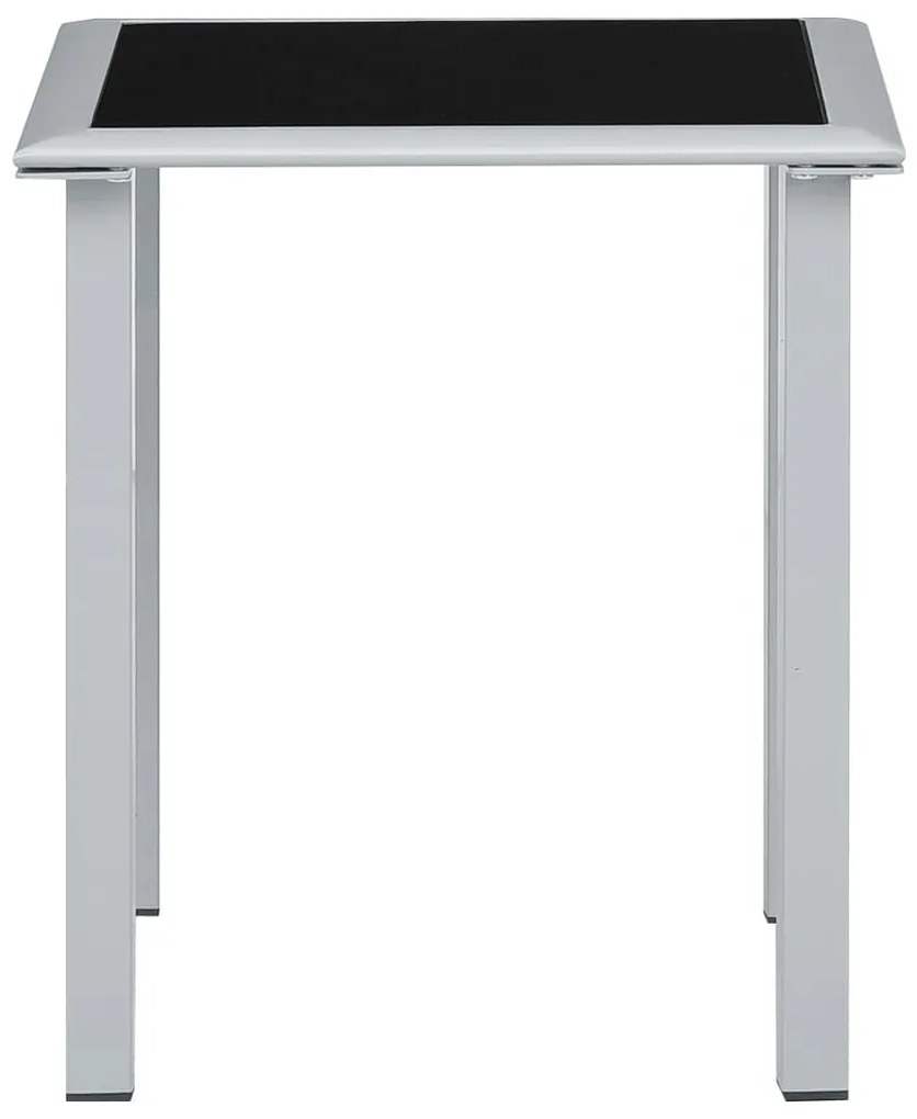 310541 vidaXL 310541  Garden Table Black and Silver 41x41x45 cm Steel and Glass