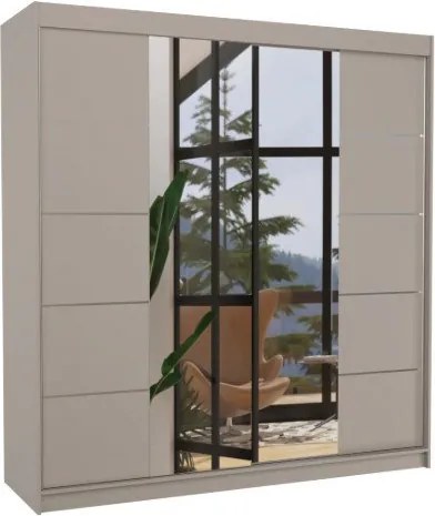 Гардероб Gorell 200 плъзгащи се-сиво-бежово