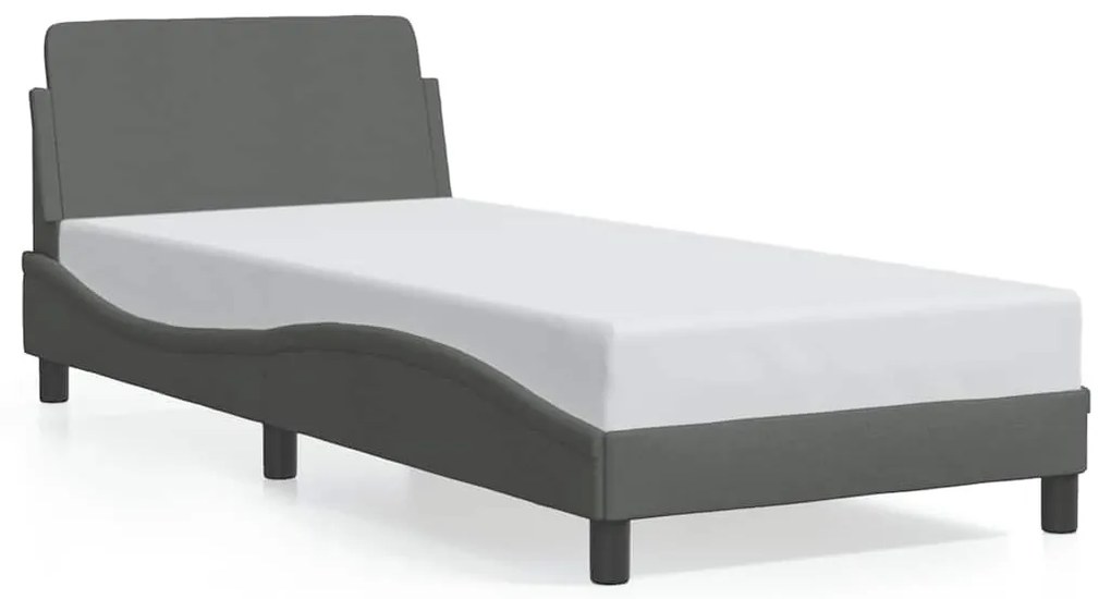 373086 vidaXL Рамка за легло Dover, тъмносива, 90x190 см, плат