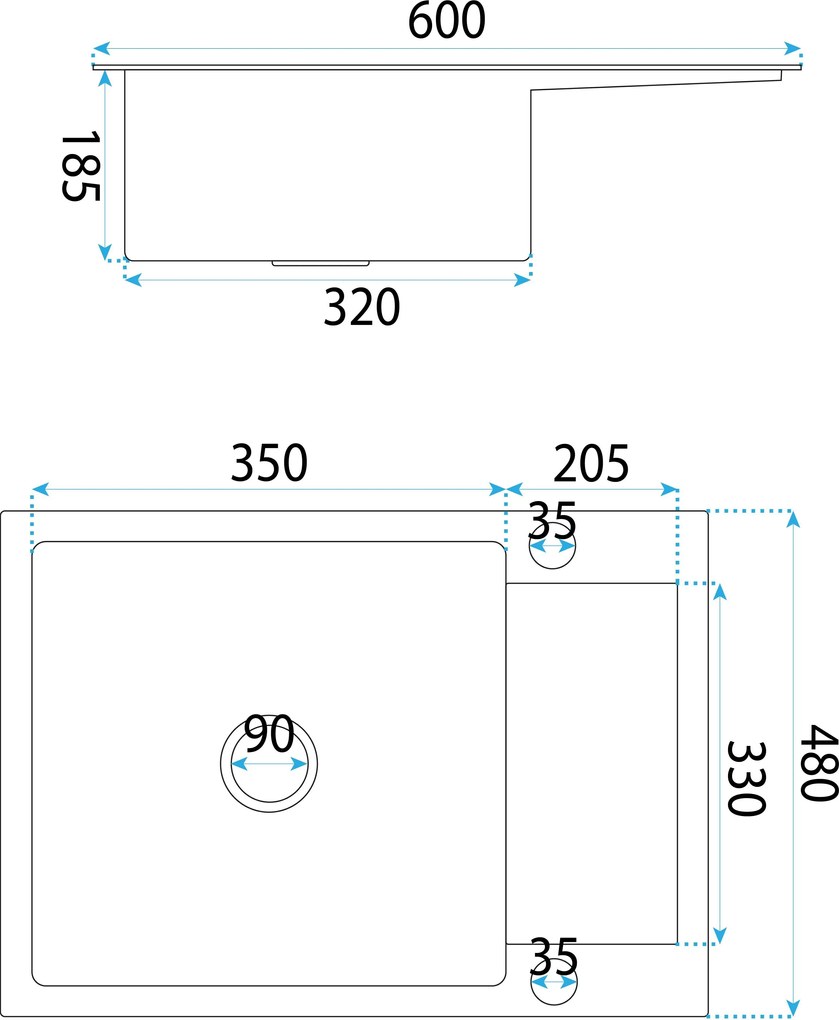 Стоманена мивка Paul BRUSH COPPER