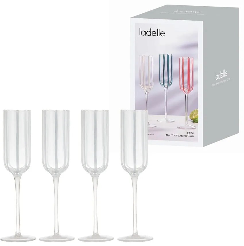 Чаши за шампанско в комплект от 4 бр. 180 ml Stripe – Ladelle