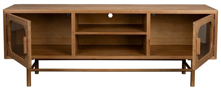 Бамбукова маса за телевизор в естествен цвят 150x55x40 cm Caroun – Dutchbone