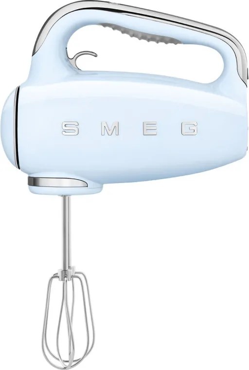 Ръчен миксер SMEG 50's Style HMF01PBEU, 250W, 9 скорости, Турбо, Скрит LED дисплей, Таймер, Аксесоари, Син