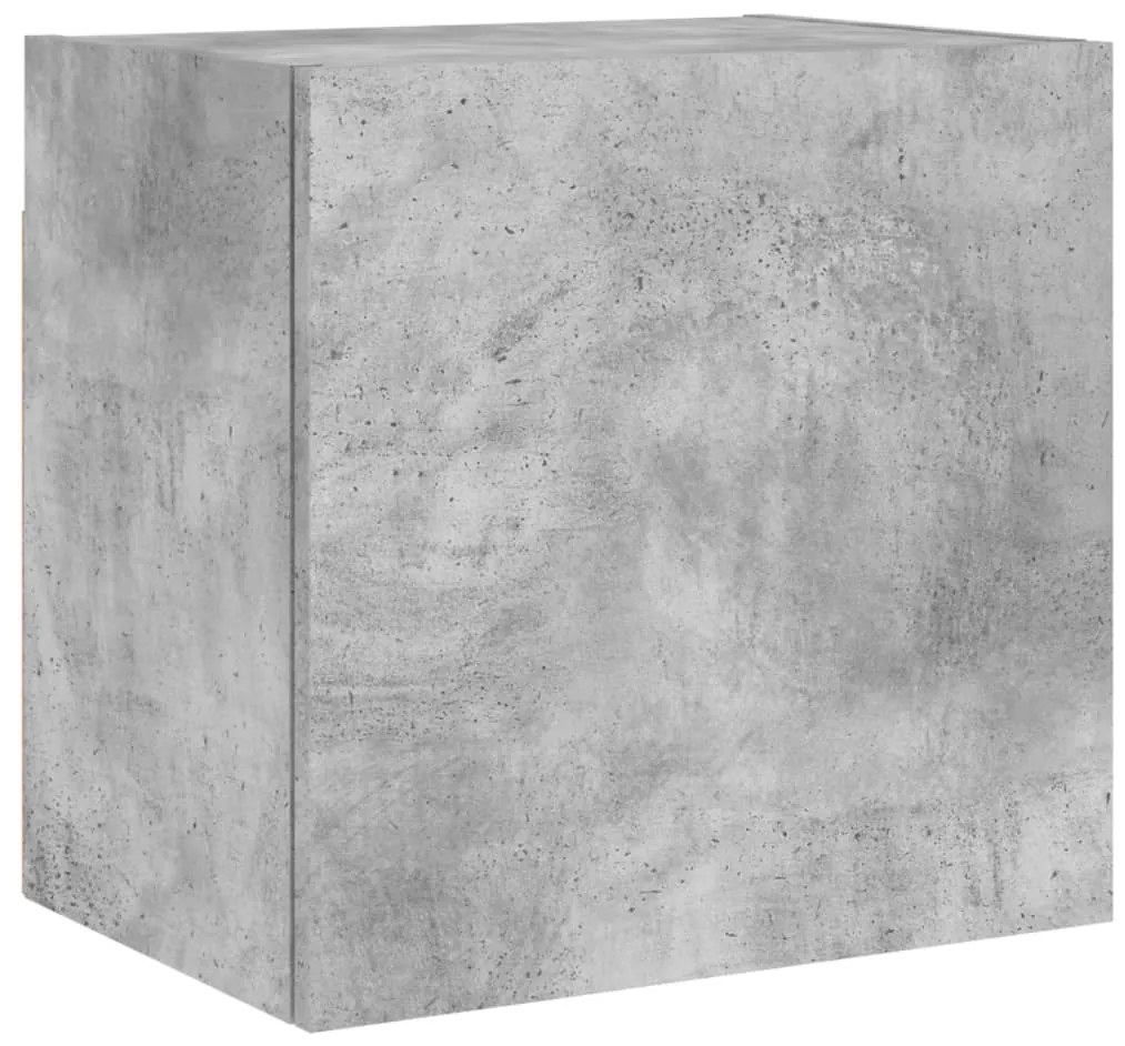 836902 vidaXL ТВ стенен шкаф, бетонно сив, 40,5x30x40 см, инженерно дърво