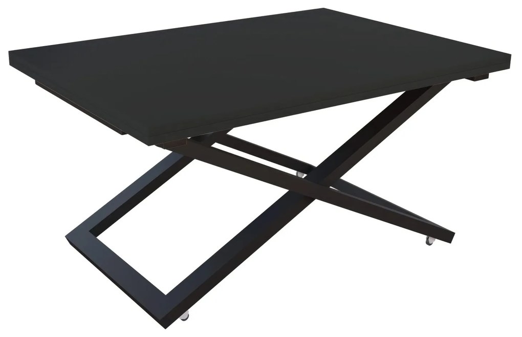 Разтегателна маса с повдигащ механизъм ВАЛЕНСИЯ - МДФ мат черно 190