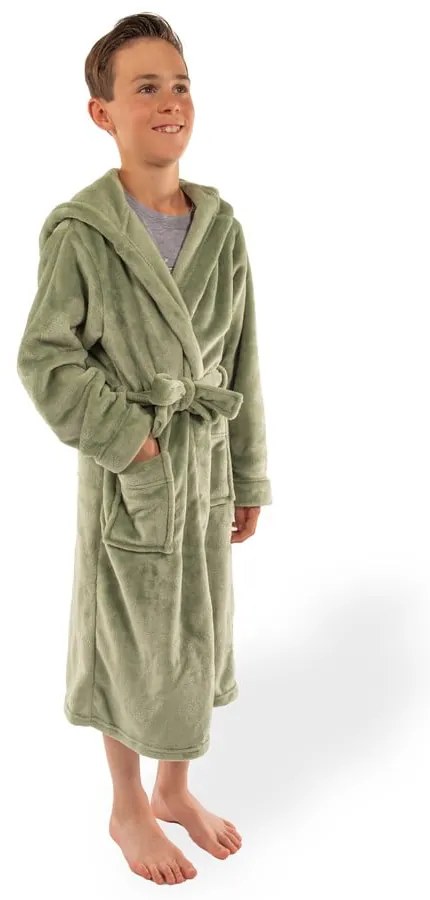 Зелена детска хавлия размер 122-128 от микроплюш Delux – Tiseco Home Studio