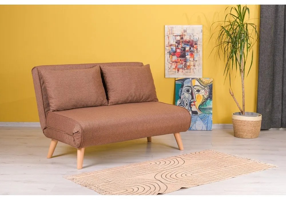 Кафяв разтегателен диван 120 cm Folde - Artie