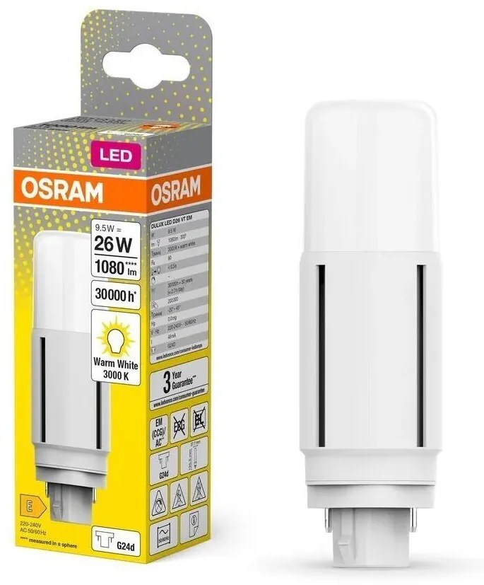 LED Крушка G24d/9,5W/230V 3000K - Osram