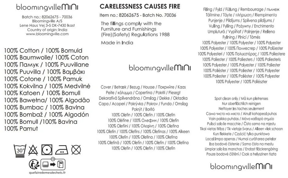 Памучна детска възглавница 45x45 cm Colorine – Bloomingville Mini