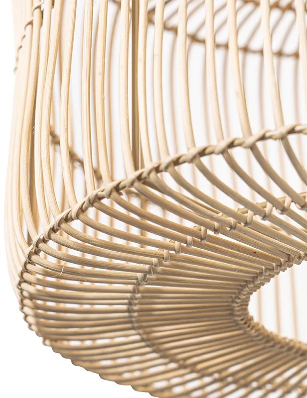 Ориенталски висящ плафон черен с ратанов абажур - Мод