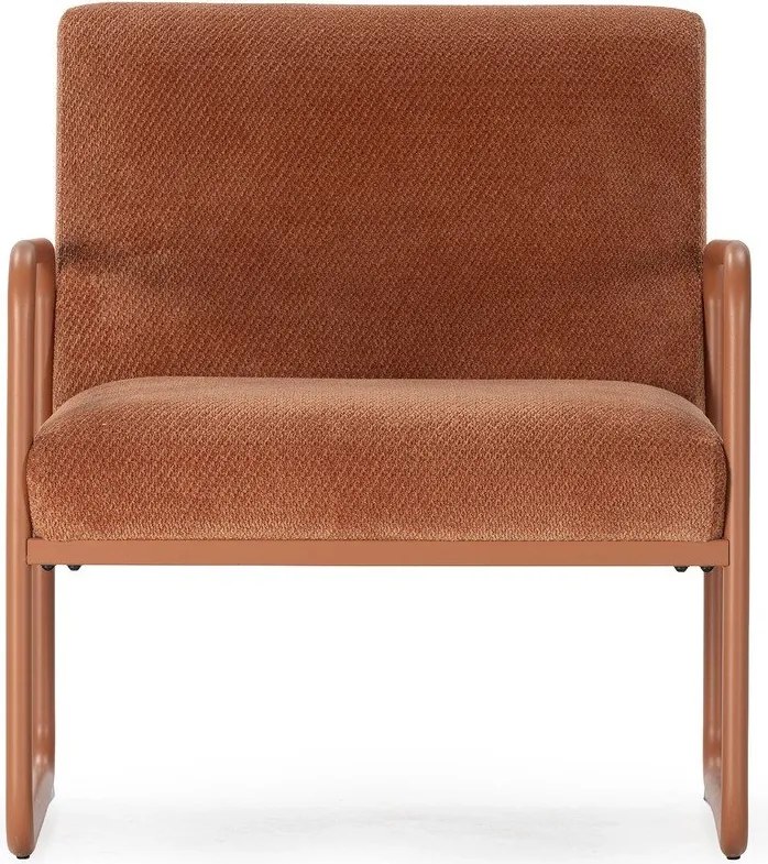 Теракотено шенилово кресло Vince – MOME