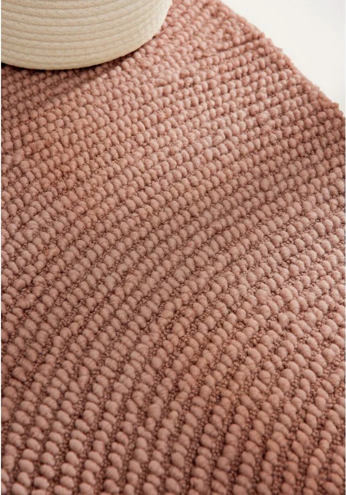 Теракотен ръчно изработен вълнен кръгъл килим ø 200 cm Calmio – Hanse Home