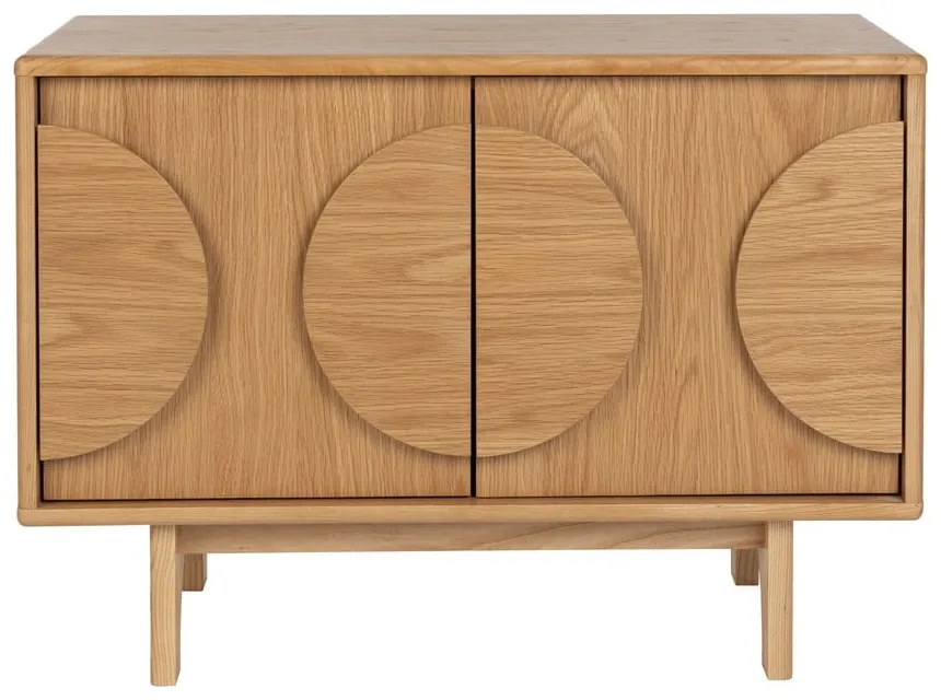 Нисък скрин от декор от дъб в естествен цвят 82x58 cm Groove – Zuiver