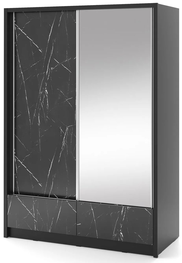 Плъзгащ Гардероб Ariadne-Black Marmaro-184x62x214