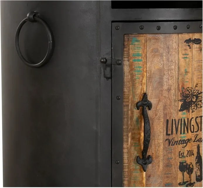 Черен метален шкаф за вино за 9 броя бутилки, 60x155 cm Luni – Interia Home & Living