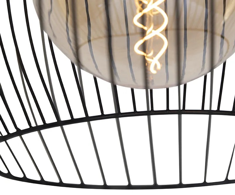 Дизайнерски кръгъл висящ аплик черен 40 см - Dos