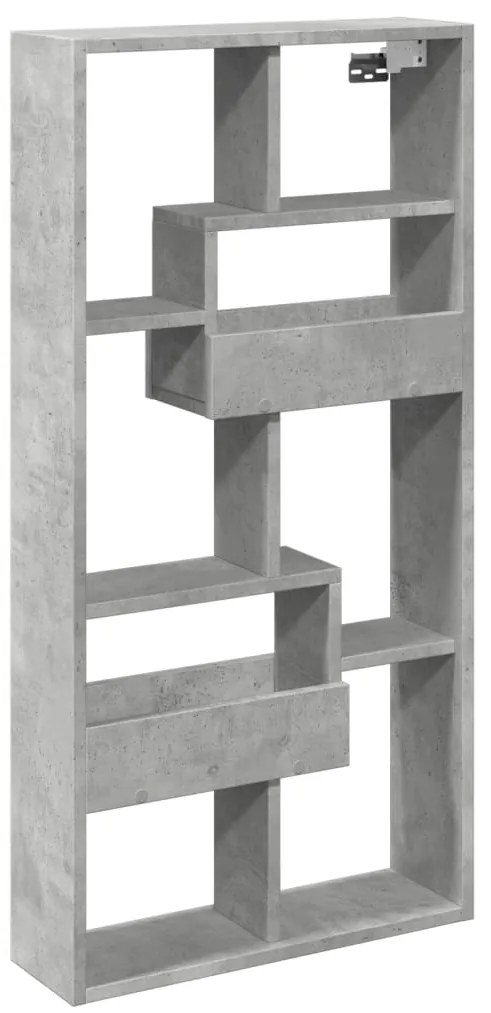 854556 vidaXL Стенен шкаф, бетонно сив, 50x15x100 см, инженерно дърво