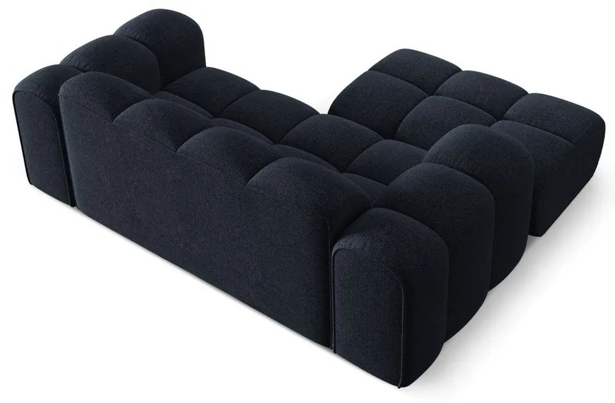 Тъмносин шенилов ъглов диван (ляв ъгъл) Treno – Cosmopolitan Design