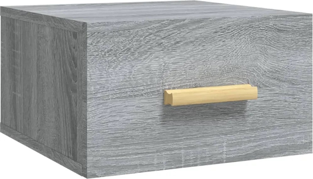 817575 vidaXL Нощно шкафче за стенен монтаж, сив сонома, 35x35x20 см