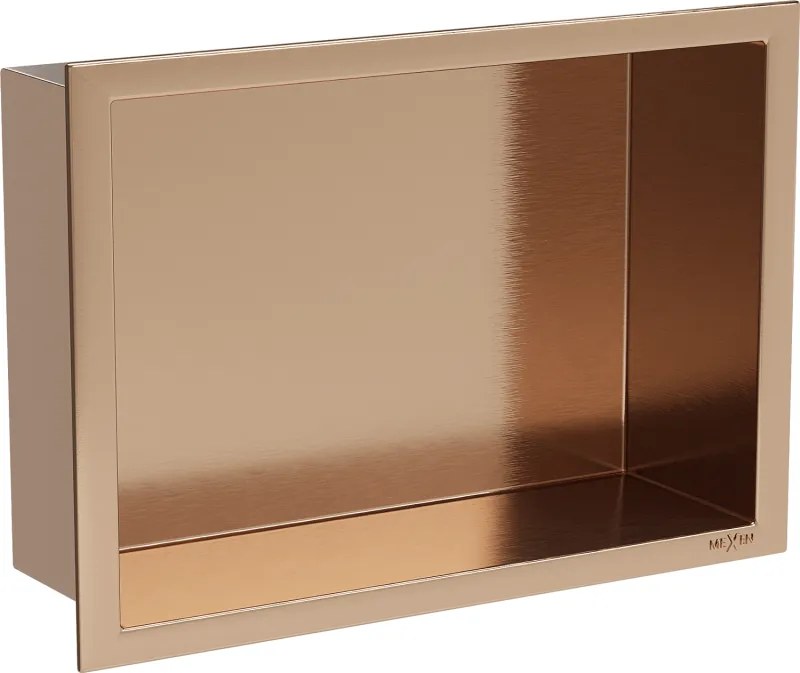 Mexen X-Wall-R вътрешен рафт с борд 30 x 20 см, четкана мед - 19C0302010
