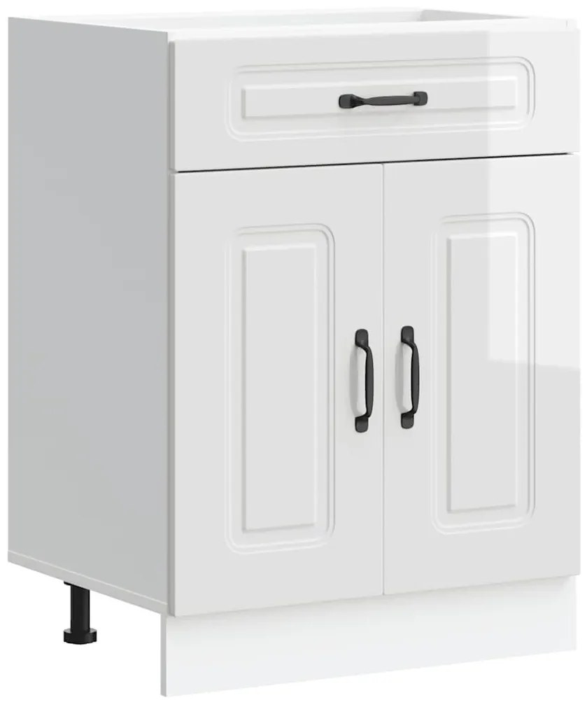 853489 vidaXL Кухненски шкаф, "Kalmar", бял гланц, инженерно дърво