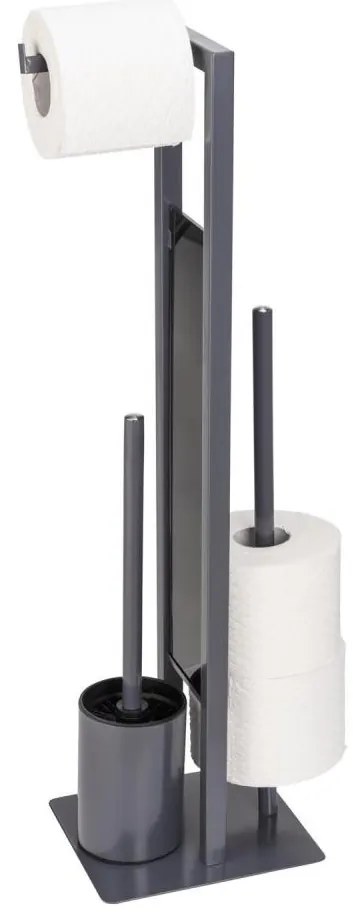 WENKO 25552100 - Четка за тоалетна RIVALTA 18x70 см сива/черна