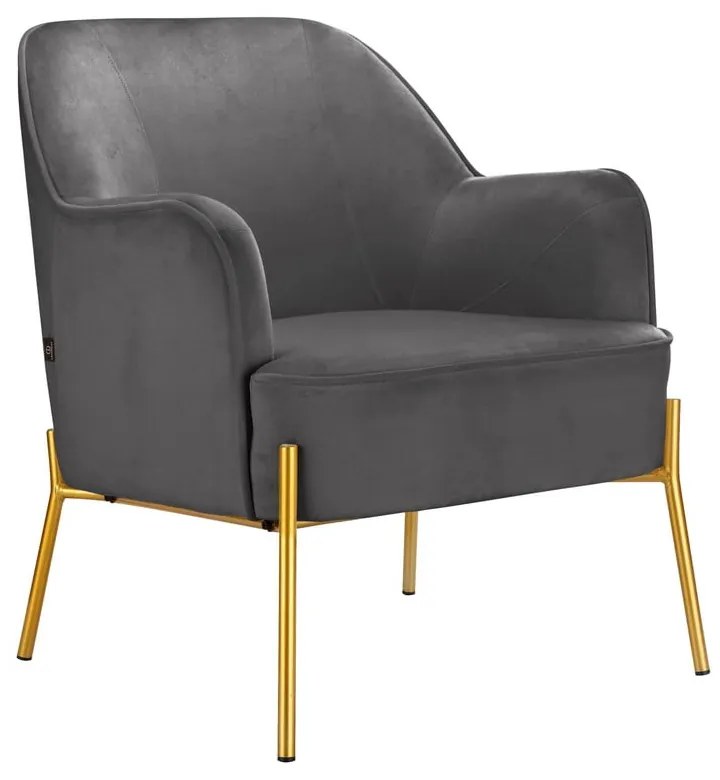 Сиво кадифено кресло Runa – Støraa