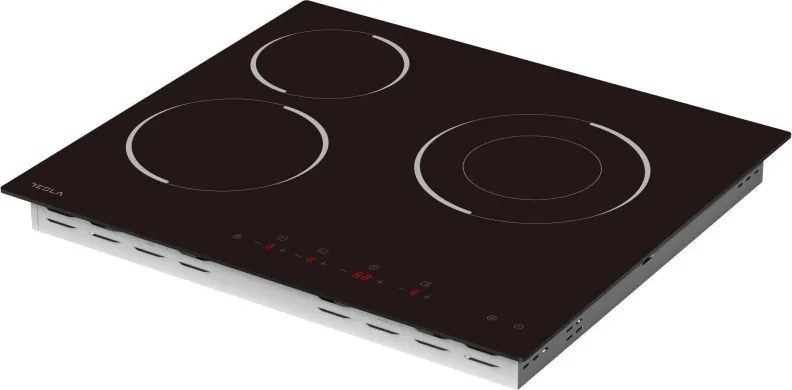 Стъклокерамичен плот за вграждане Tesla HV6300MB, 5700W, 9 степени, Таймер, Индикатор за гореща повърхност, Защита от деца, Черен