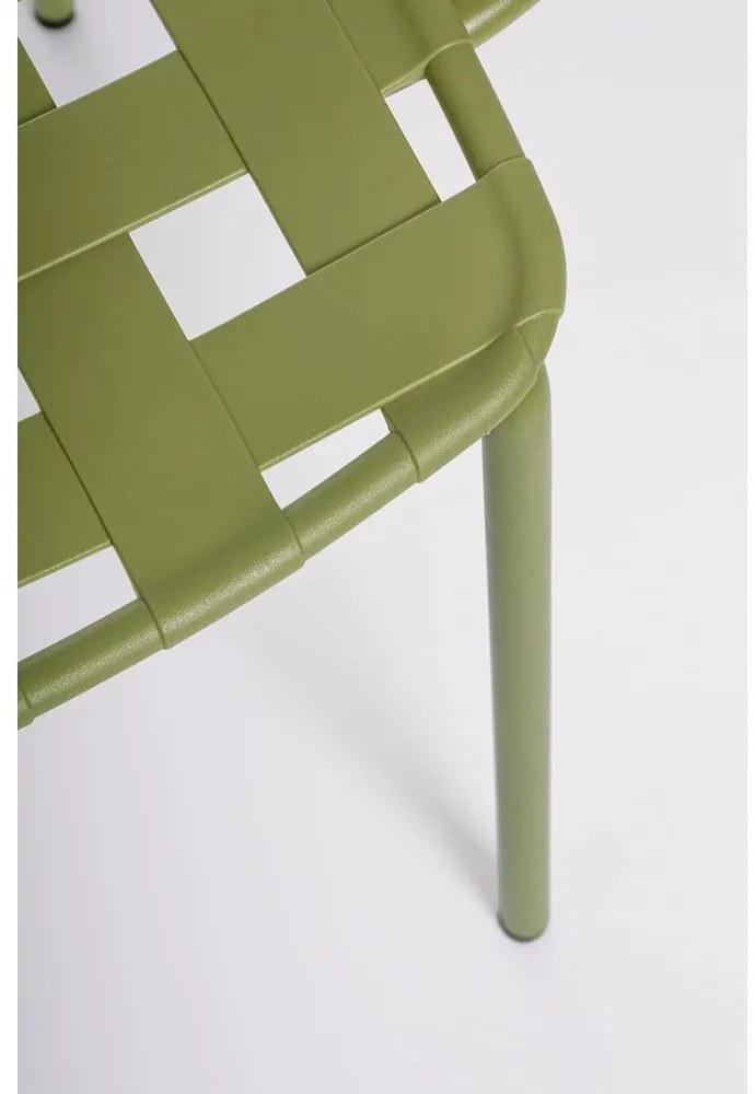 Зелени градински столове в комплект от 4 бр. метални Clover – Bizzotto