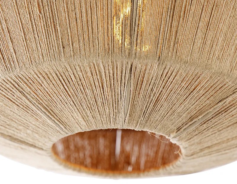 Ориенталски таванен аплик черен с въже - Riki