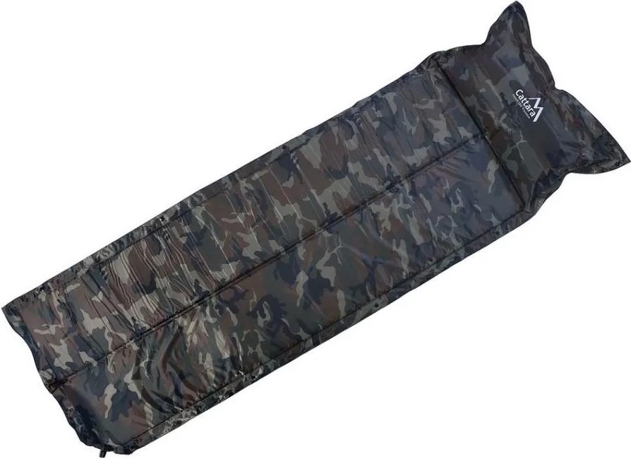 Самонадуваща се  къмпинг постелка с възглавница камуфлажна