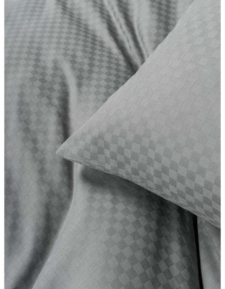Сиво двойно удължено спално бельо от памук Renforcé 240x220 cm Checkered – Mila Home Luxury