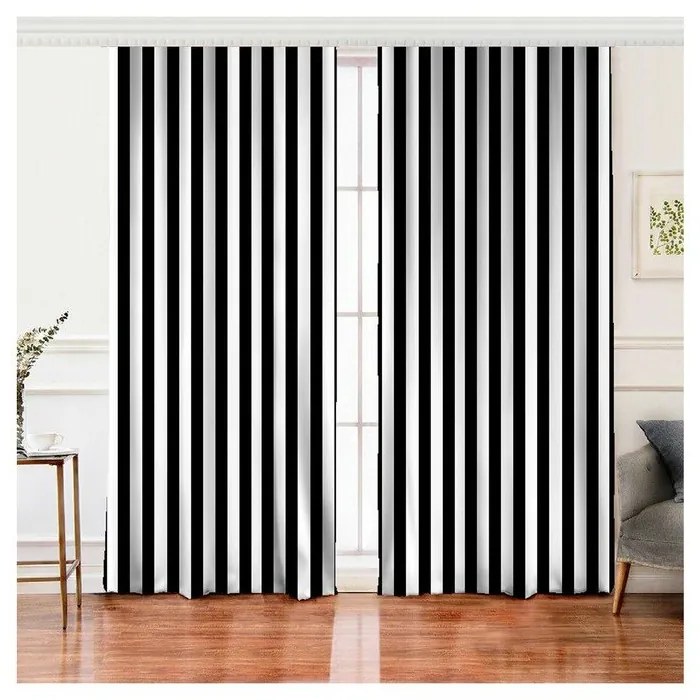 Черно-бели завеси в комплект от 2 броя 140x260 cm - Mila Home